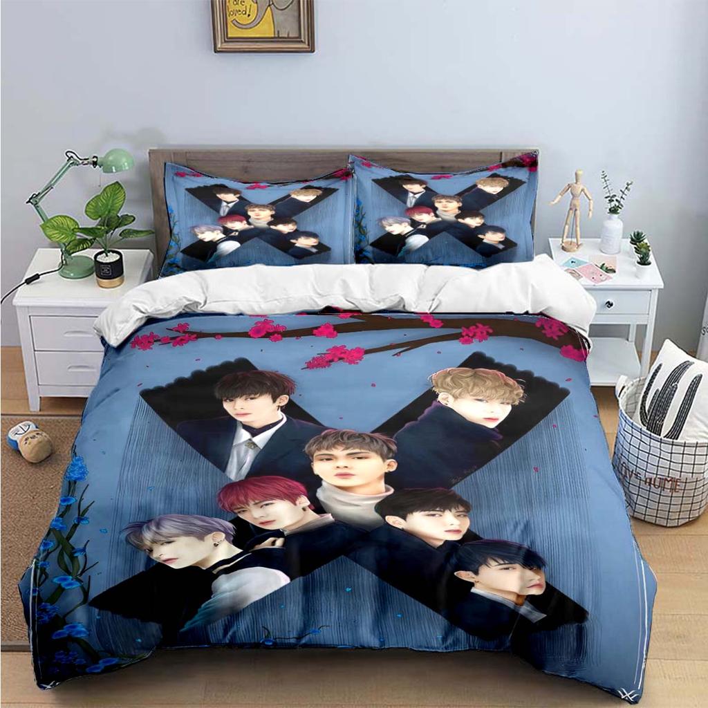 Comforter Fashion K-Pop Singer M-Monstas X Bedding Sets Exquisite Bed Supplies Set Bed Comforter Set Bedding Set Kids Gift