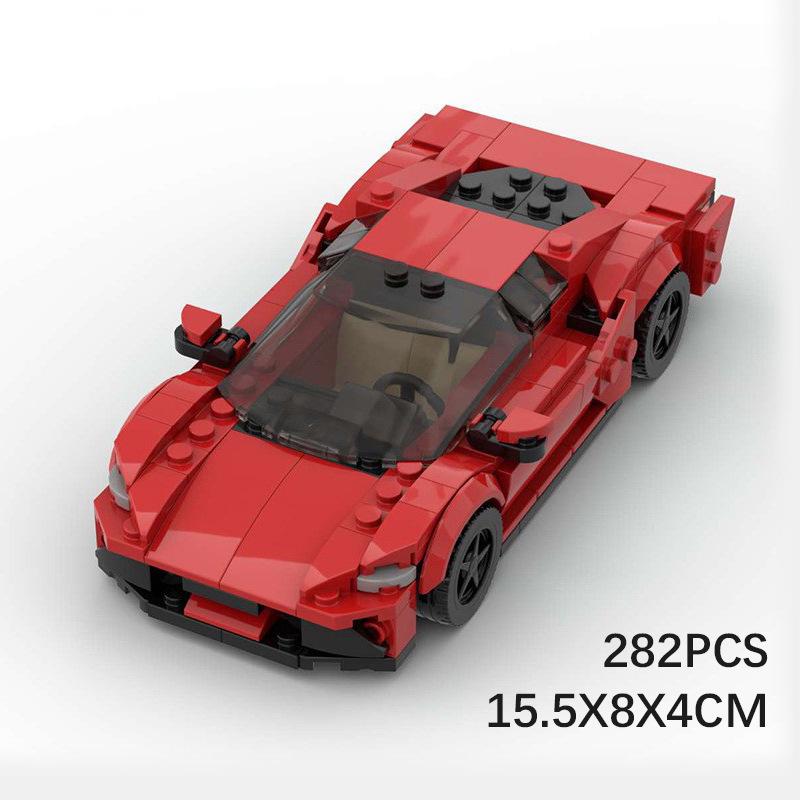 

Совместимая с LEGO MOC Модель автомобиля-пазла Ferrari 296 GTB - Креативная гоночная игрушка для мальчиков