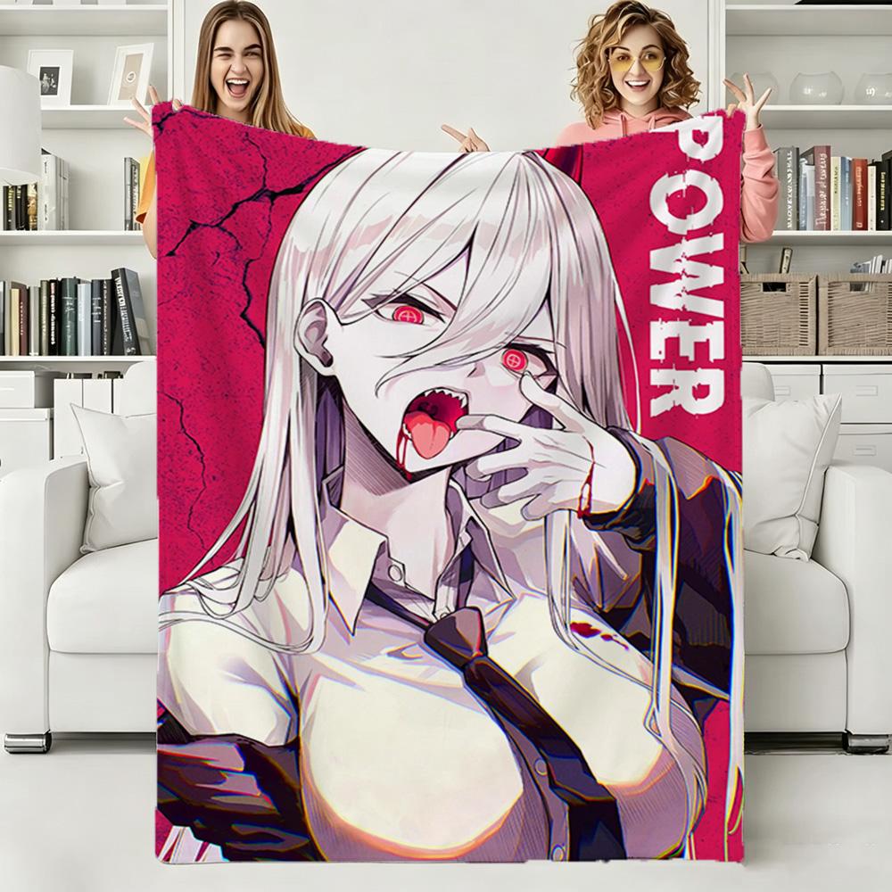 Cute Girl C-Chainsaw-Man Japanese Anime Soft Warm Flannel Blanket Art For Bedroom Wall Living Room Decor Bed Picnic Office Gift