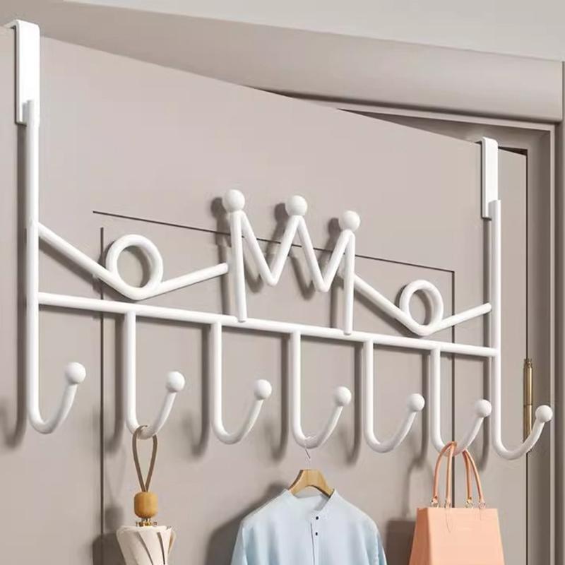 וו לדלת חינם אחסון רב-תכליתי לקיר וו לבגדי חדר שינה קולב וו לדלת כניסה מתלה מעילים