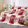 Dr Pepper Bow Print Flannel Blanket Warm Soft Halloween Christmas Couch Warm Cozy Decorative Decor Gift for All Season