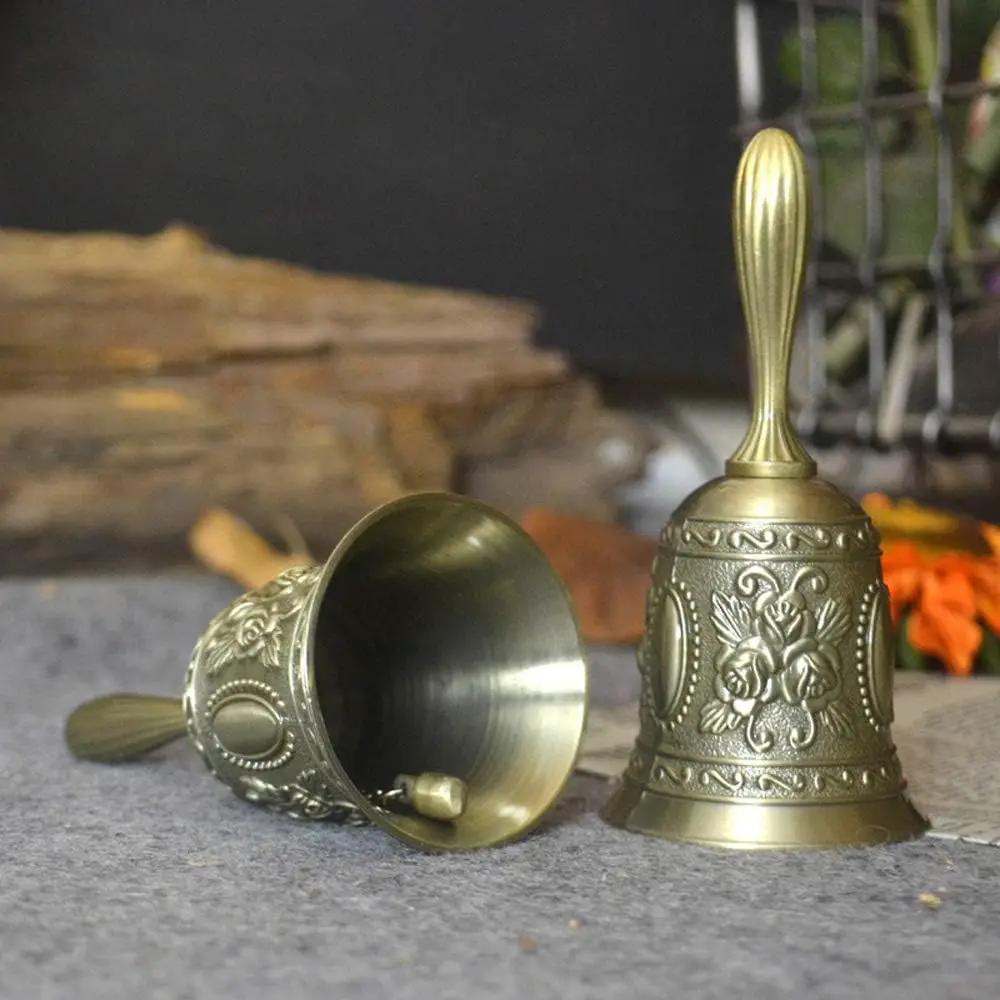 Large Vintage Metal Hand Bell School Dinner Shop Tea Bell Metal Pendant Craft Decoration Wedding Church Decoration Alarm Clock