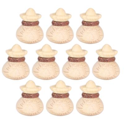 10Pcs Boxwood Carving Accessories Lucky Bag Boxwood Pendant DIY HandMade Supplies