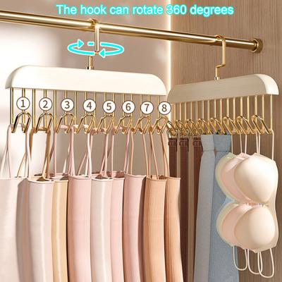 Garment Hanger 8 Hook Coat Hanger Vest Holder Solid Wood Underwear Clothes