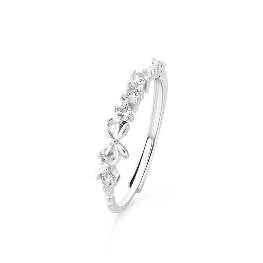 Sweetheart Princess Bow Zircon Ring: Luxury Best Friend Style Girly Index Finger Jewelry