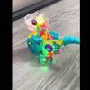 Transparent Dinosaur Toy with Colorful LED Lights, Music, and Auto Steering Function, Plastic, Suitable for Ages 3-6, with Battery Not Included
