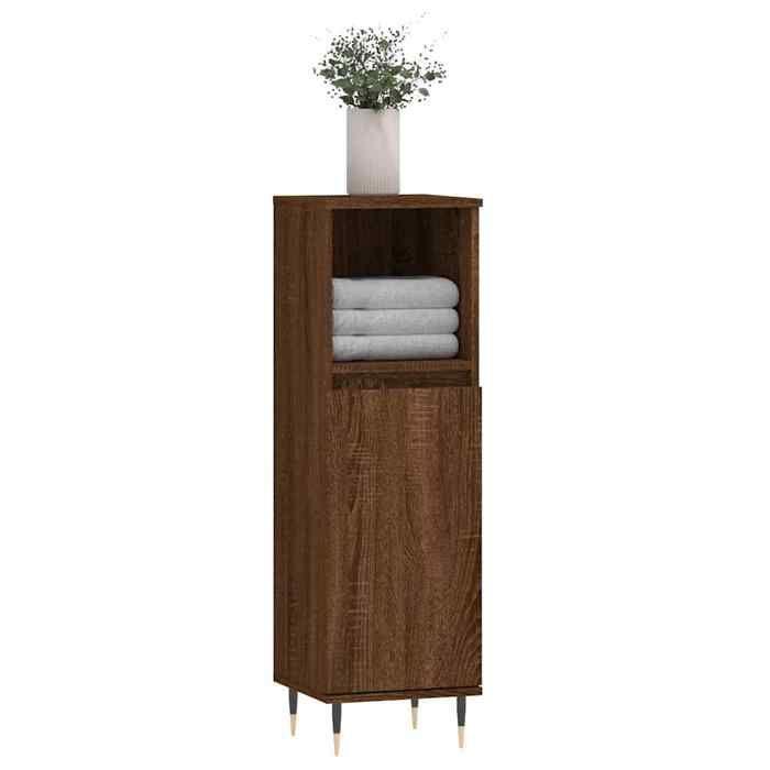 VidaXL Bathroom Cabinet Brown Oak 30x30x100 Cm Engineered Wood 831555