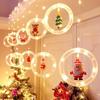 BLOOMWIN Window Lights Christmas Decor Ring Lights with Ornament LED Curtain Lights Indoor Outdoor USB 9.8ft Warm White Christmas String Lights