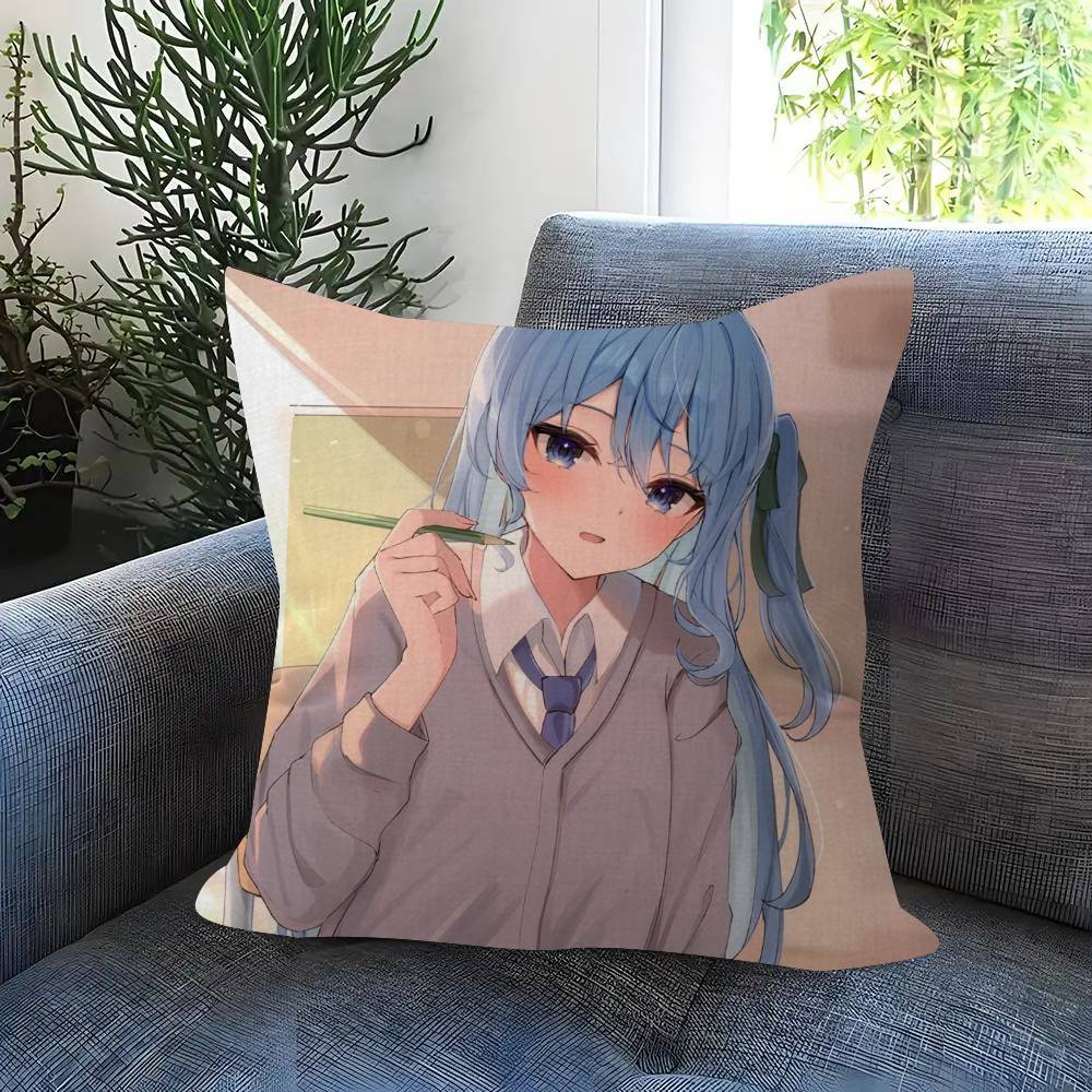 Suichan Hoshimachi Suisei Animation HHololive  Pillow Cover for Bedroom Room and Living Room Sofa Decorative Cushion Cover