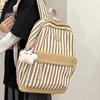 Striped Print Student Schoolbag Lightweight Commuter Backpack Girls Travel Bag