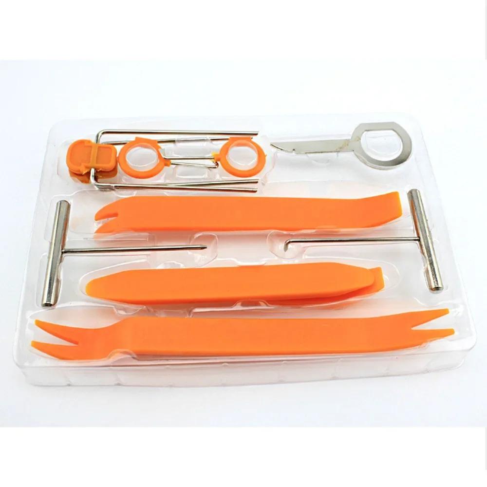 Auto pry bar kit with clip remover for dashboard door panel disassembly ideal for car stereo install