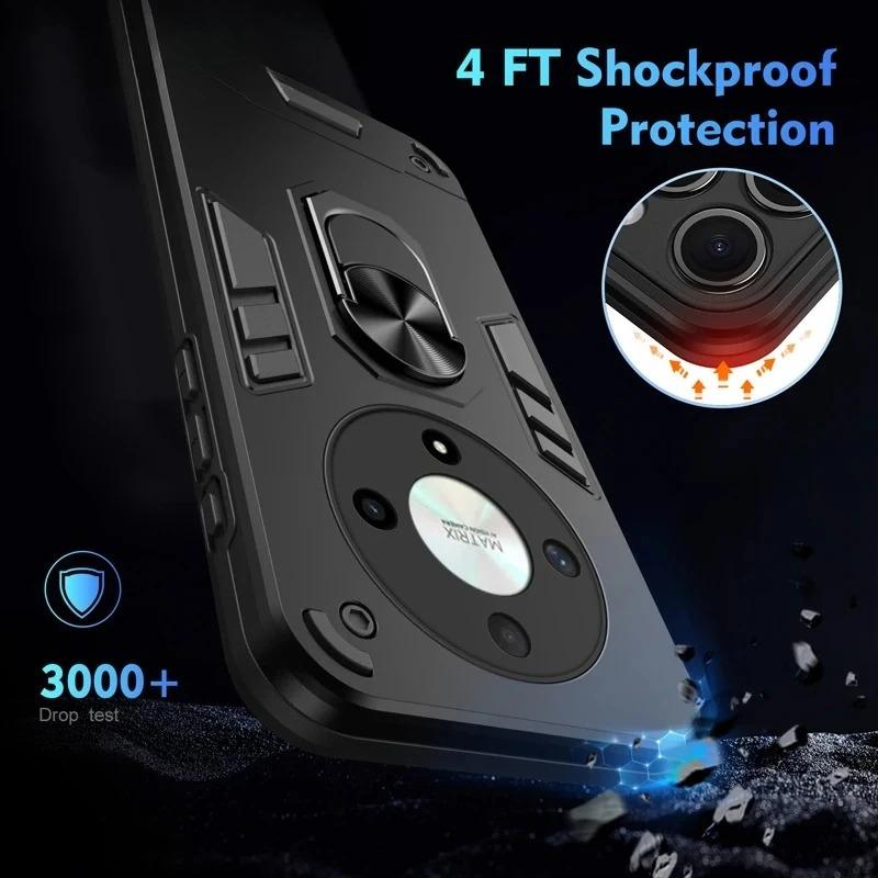 Custodia di Grado Militare per Honor Magic8 Lite Magic 8 Pro X9d 5G Copertura Protettiva Antiurto Supporto ad Anello Porta Fundas Coque