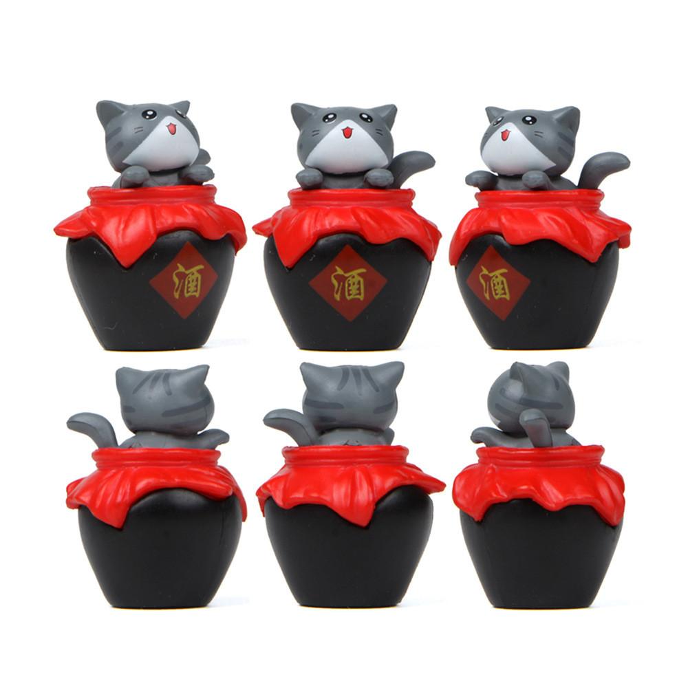 Cute Cartoon Wine Jar Cat Mini Models Ornaments For Gardening Decoration