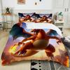 10 Sizes Pokémon Charizard Printed 3PC Bedding Set Duvet Cover  Adult Kids Birthday Gift Full Size Bedding Set Luxury for Gifts