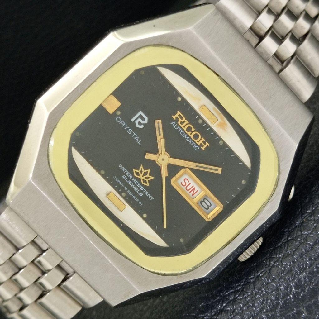 

ПОДЛИННЫЕ ВИНТАЖНЫЕ МУЖСКИЕ ЧАСЫ RICOH R31 АВТОМАТИЧЕСКИЕ ЯПОНСКИЕ ОРИГИНАЛЬНЫЙ ЦИФЕРБЛАТ a500632-5 R153-a500632