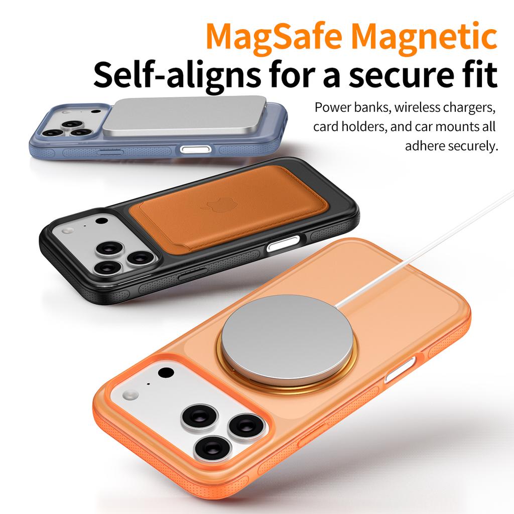 Trendy Anti-Slip Phone Case For iPhone 16 17 Pro Max N52SH Strong Magnetic Stand Cover 360 Rotatable Strong Protection