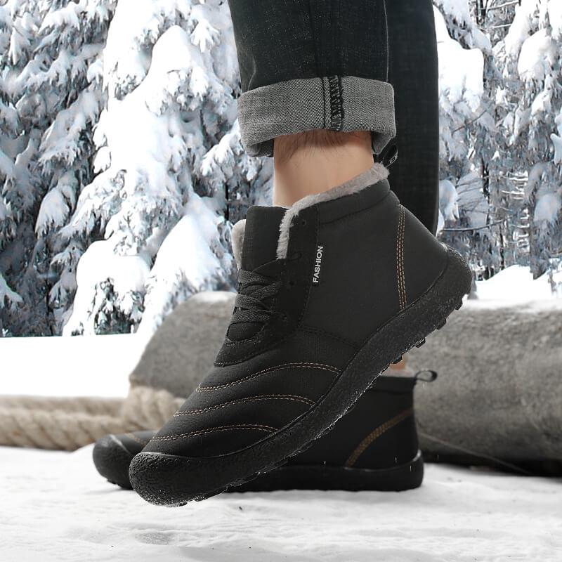 Size 39-48 Mid-cut Thick Cotton Lined Large Size Men Snow Boots Warm Non-slip Outdoor Cold Weather Winter Walking Footwear