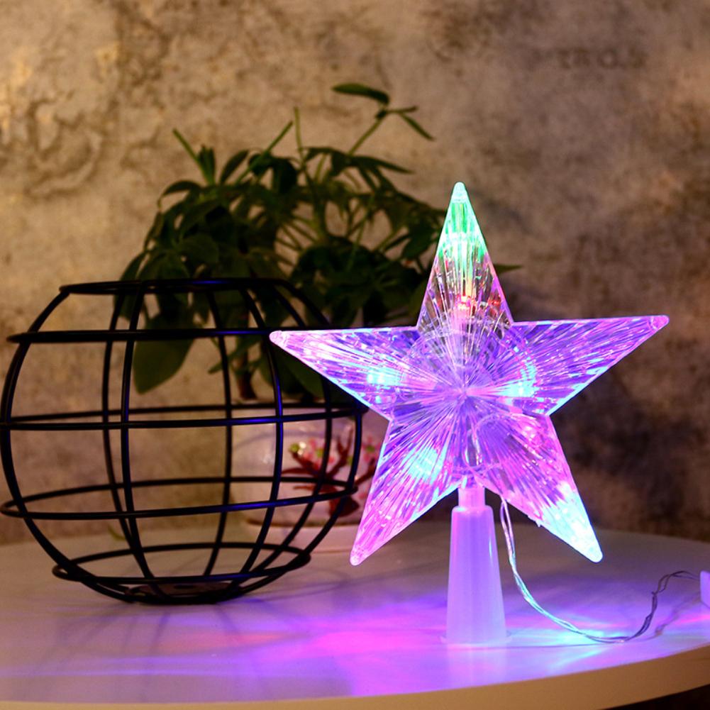Christmas Tree Top Star LED Light Decoration Christmas Pendant Home Night Light Decor Xmas Gift Navidad 2023