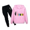NUOVI Vestiti Sportivi Carini alla Moda per Bambini Felpe con Cappuccio Stampate Barbapapa + Set Pantaloni Tute Casual con Felpa con Cappuccio Tuta Adatta per Bambini e Bambine