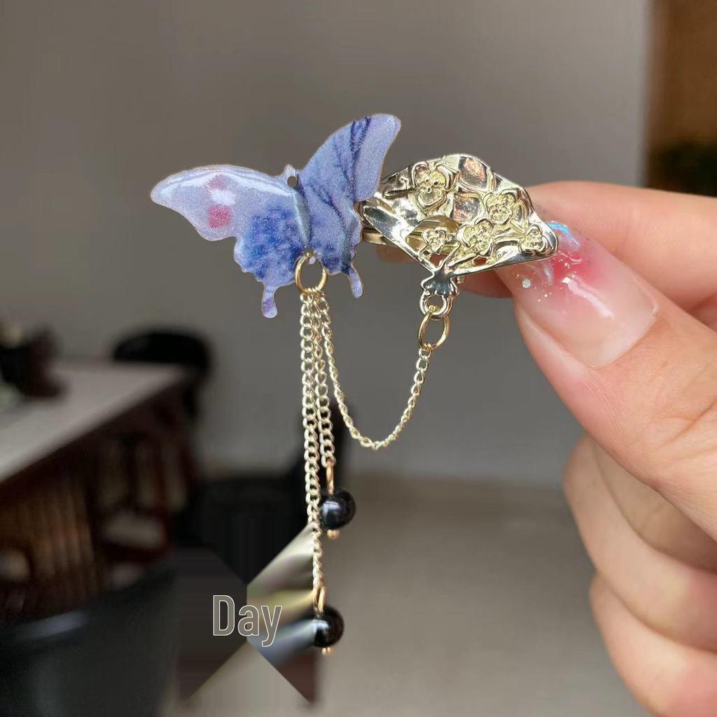 Elegant Hanfu Butterfly Hair Clip with Tassel Accent – Exquisite Chinese Style Side Hairpin