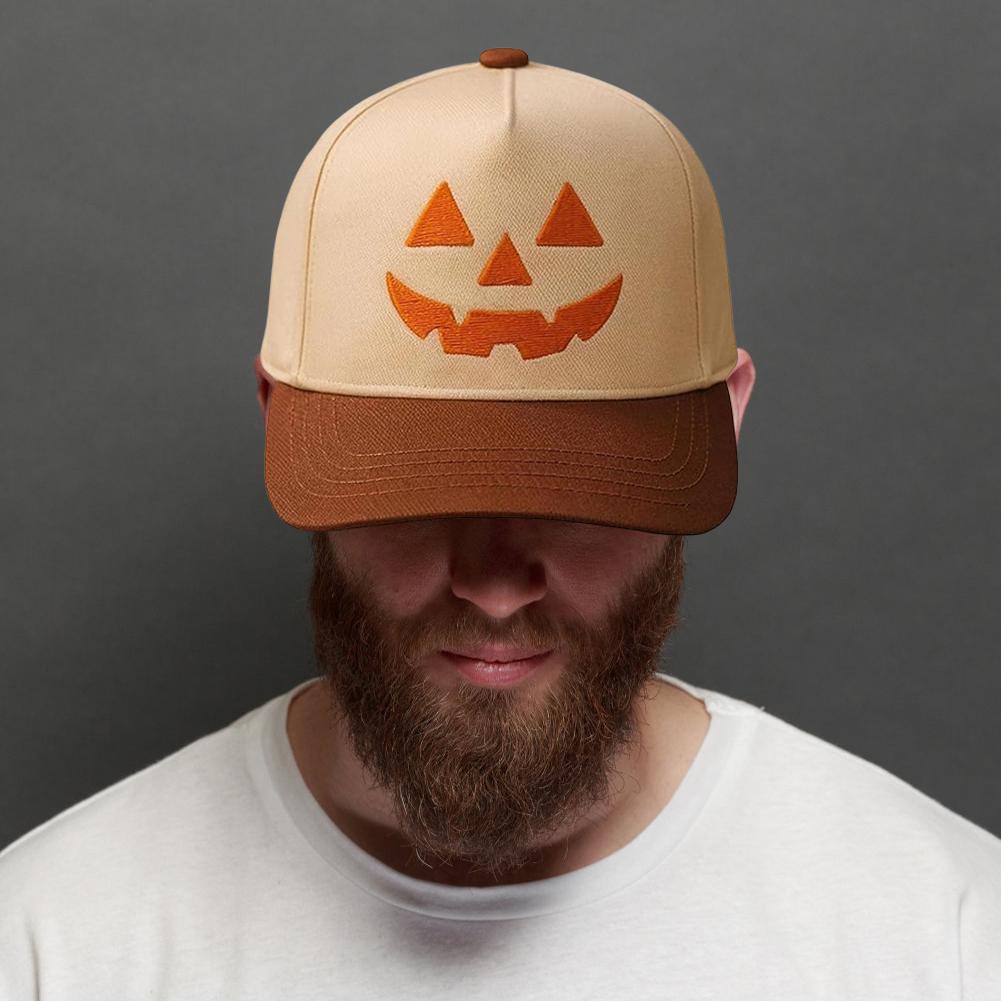 Halloween Embroidered Pumpkin Smiling Face Baseball Cap Unisex Sun Hat Couple's Hat Outdoor Party Sports Hip-hop Hat for Outdoor