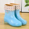 Non-slip short rubber shoes rain shoes women's summer rubber boots jelly waterproof shoes transparent medium tube plastic laundry overshoes