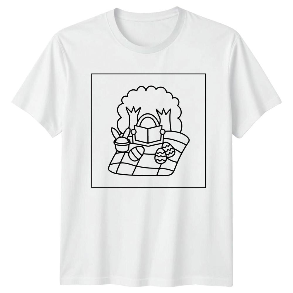 Easter Picnic Graphic Ladies TShirt Holiday Unisex Tee Top