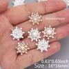 10pcs Snowflake Cabochon Metal Base Strass Glitter Rhinestone Buttons for Clothing Shoes Bags Accessories DIY Crafts