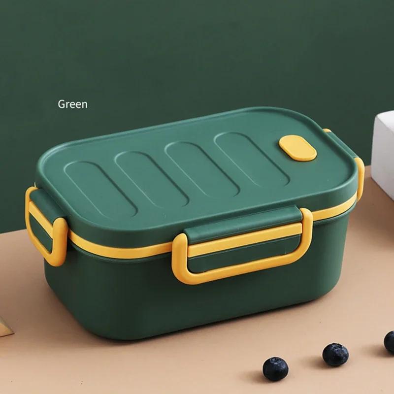 Двухслойный ланч-бокс с переносным отделением контейнер для еды в микроволновой печи ланч-бокс для пикника школы для детей и подростков 1000ml 1498₽