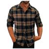 Mens Button Down Shirt Casual Flannel Plaid Slim Fit Long Sleeve Spread Collar Lightweight Tops