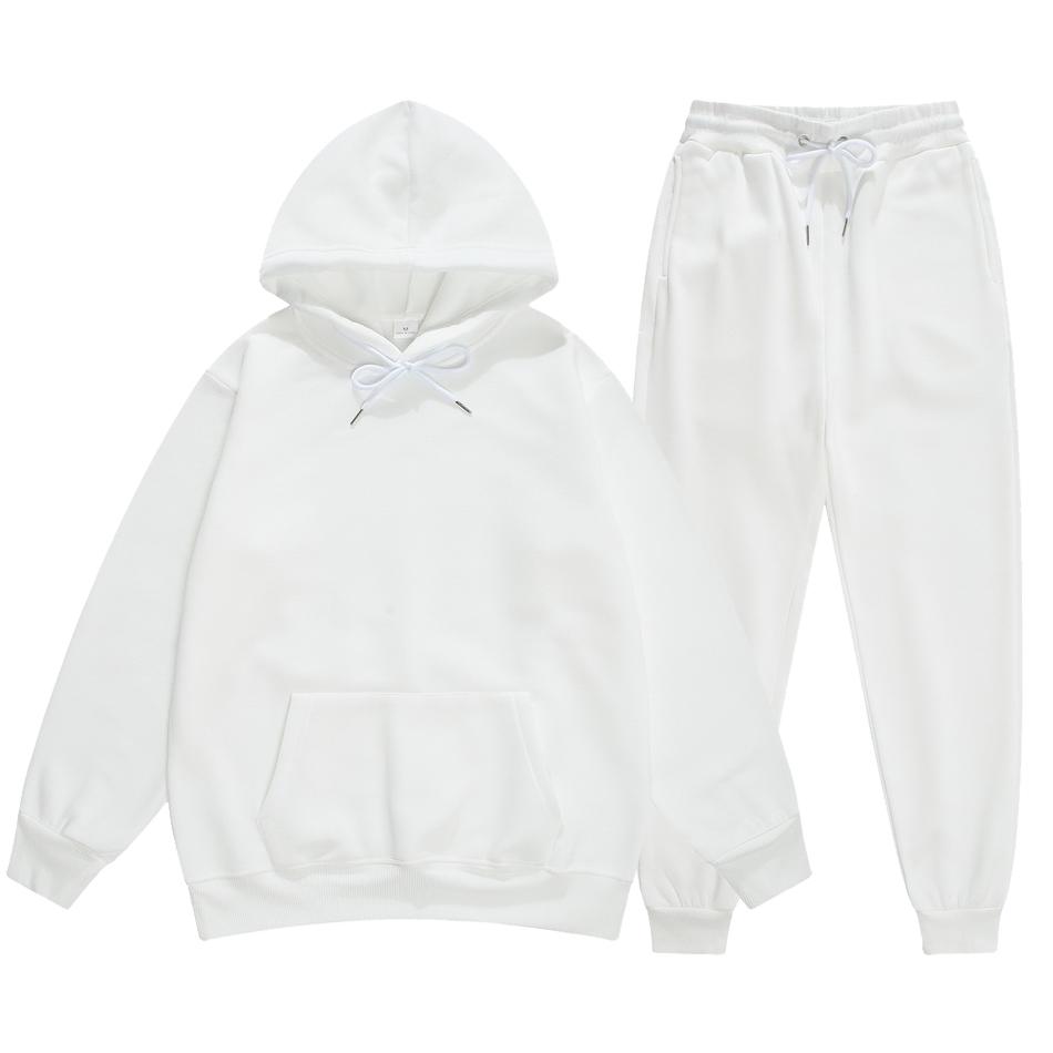 

Чоловічий та жіночий однотонний комплект з двох предметів з довгими рукавами, костюм з худі, чоловічий жіночий спортивний одяг, худі + штани 3XL