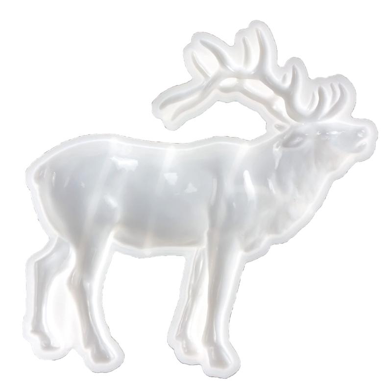 3D Animal Resin Mold Epoxy Resin Mold with Realistic Elk Shapes Fine Carved Silicone Mold for Wall Desktop Décoration