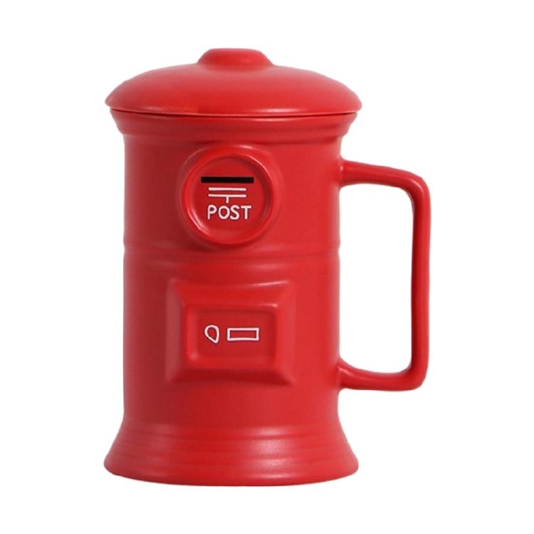 

Nostalgic Mailbox Shape Tea Cup Ceramic Coffee Mug with Lid and Handle For Kitchen Or Office Use Drinkware Birthday Gift красный