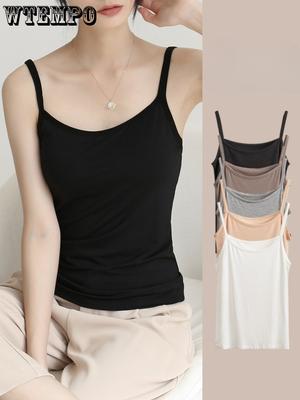 Summer Women Tank Top Camisole Cotton Slim Ladies Thin Vest Bralette Tight Sleeveless Vest Whtie