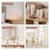 3Pcs Candlestick Holder Hurricane Candle Holder with Ribbed Glass Cylinder Windproof Tall Candlestick Holder for Table Fireplace