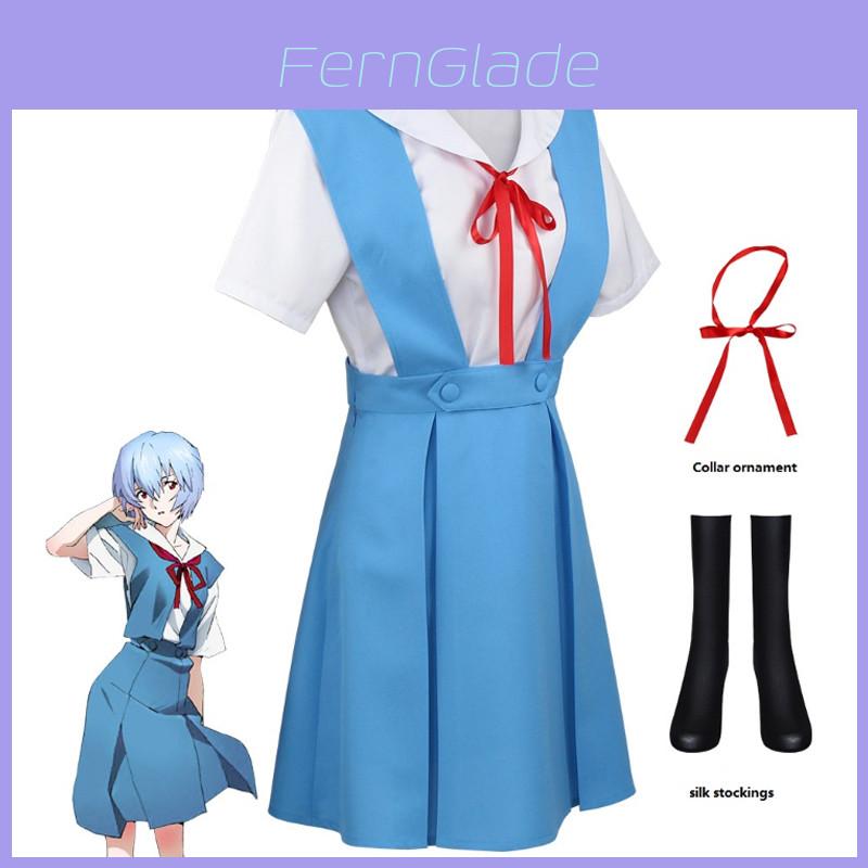 Gk-o Anime Ayanami Rei Asuka Langley Sohryu School Uniform Cosplay Costume Polyester Material Authentic To Character Look