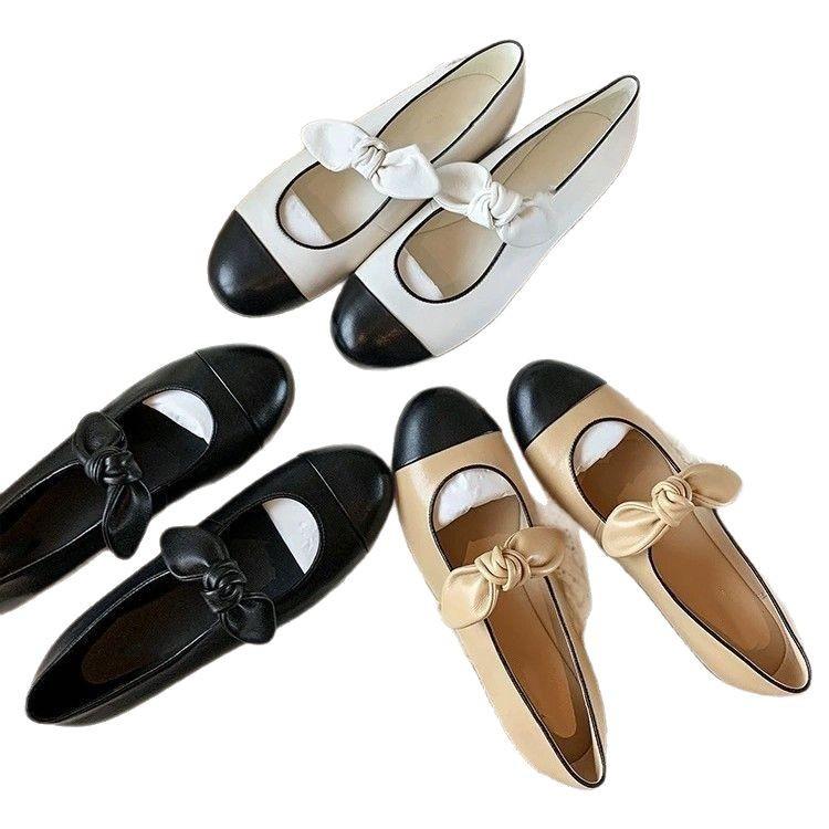 Xiaoxiangfeng Versatile Comfortable Bow Flat Mary Jane Shoes Women's 2025 Spring New Shallow Soft Ballet Shoes