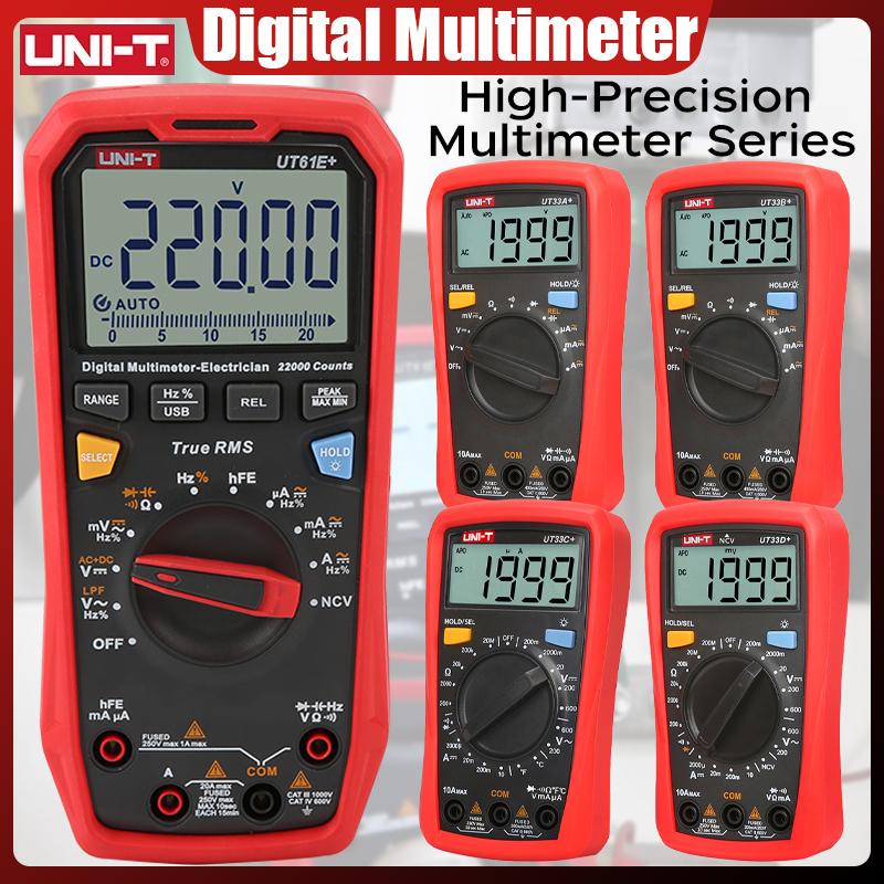 UNI-T UT61E+ UT61D+ UT61B+ UT33A UT33B UT33C UT33D Plus Profesyonel Dijital Multimetreler True RMS Otomotiv Multimetresi