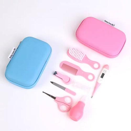 Laxewzul Baby Nail Clipper Set, 8-Piece Baby Care Set Includes Nail File, Clippers, Scissors, Hairbrush, Nose, Ear, and Nail Care for Newborns, Tweeze