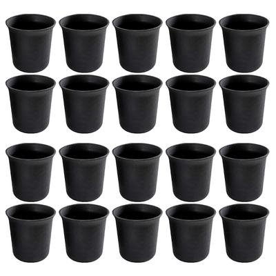 Famimueno Mini Seedling Pots, Plastic Planter with Holes, for Houseplants, Herbs, and Flowers (Black, 8cm Diameter X 20 Pieces)
