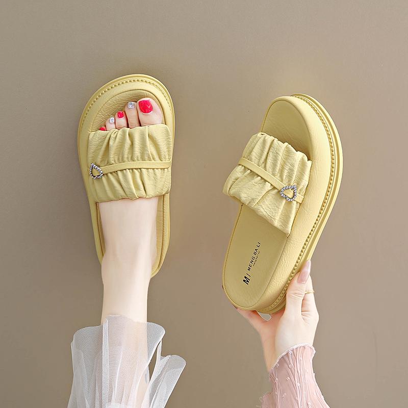 Fashion CRLAYDK Fashion Sandals for Women Slip On Fold Slides Ladies Casual Walking Summer Platform Outdoor Travel Dressy Beach Slippers