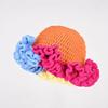 Colorful Crochet Ruffle Bucket Hat Warm Stretch Knit Hat Women's Handmade Beanie Hat All-Season Photoshoots Tool