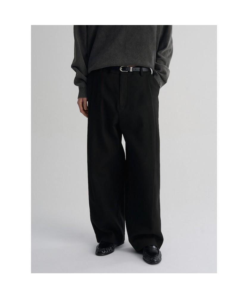 8Seconds Curved Wide Fit Cotton Slacks Black