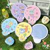 1PCS Cute Folding Fan with Reflective Board Cartoon Portable Fan Small Fan Student Mini Fabric Group Fan Folding Fan