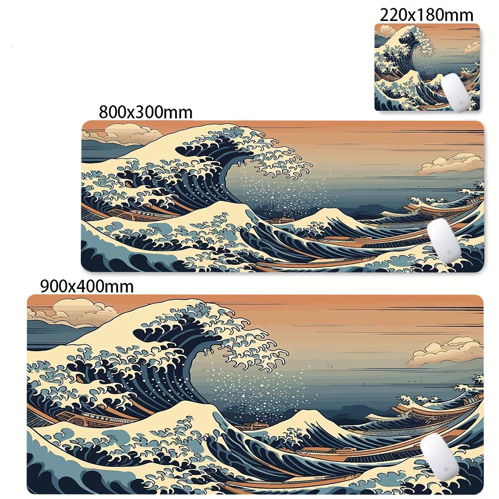 Art Mouse Pad Gamer White Great Wave Large HD Custom Mousepad XXL Cool Desk Mats Soft Office Carpet Laptop Mice Pad Table Mat