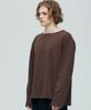 FINSDRUCK Back Pleats Boat Neck Top(Mocha Brown)