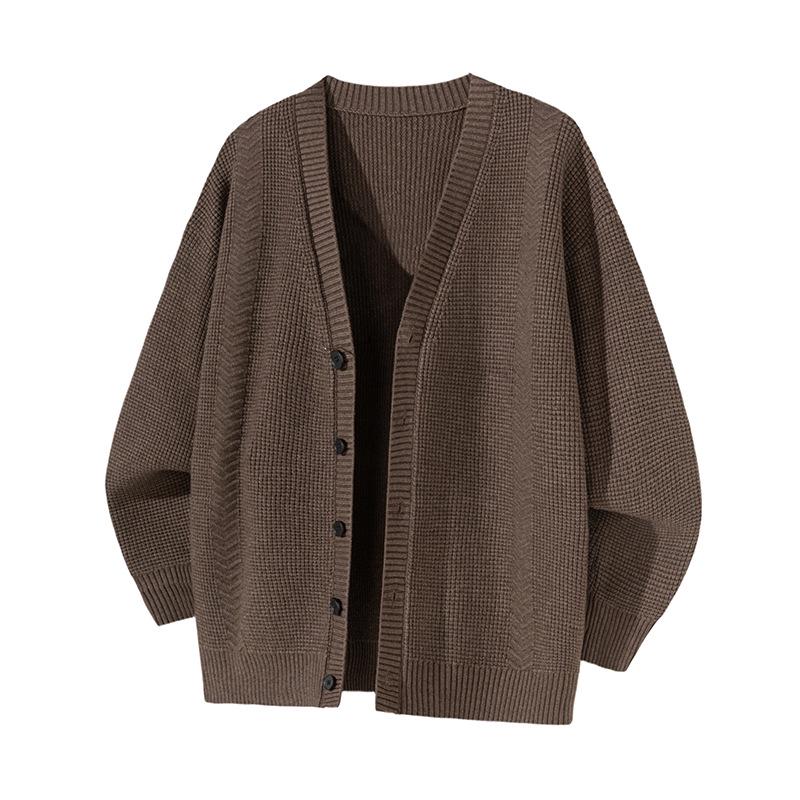 Mu Yuan Unisex Single-Breasted Cardigan - Autumn/Winter Loose Knit Sweater