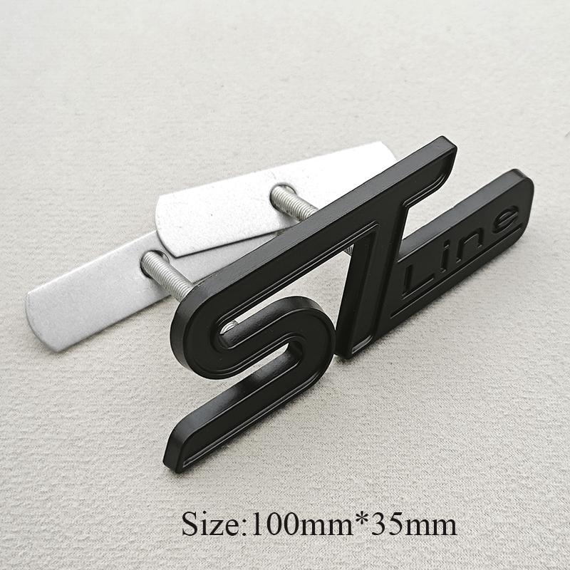 BLFE6 3D Metal Car Styling Logo STLine ST Rear Trunk Badge Front Grille Emblem For Ford Foucs Fiesta Mondeo Escape Exterior Accessorie