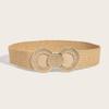 Spring And Summer Imitation Pp Grass Woven Elastic Belt Women'S Dress With Decorative Trend Waist Seal