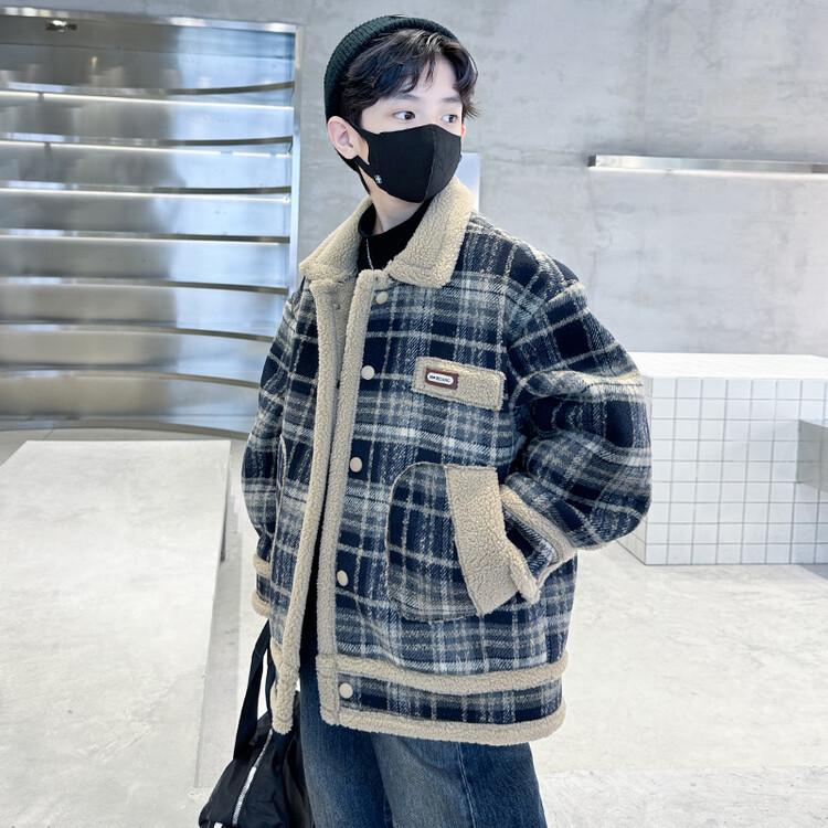 

Пальто шерстяное клетчатое для мальчиков - Утепленное, Повседневное, Коллекция Осень/Зима 2025 120 cm